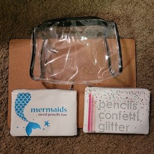 3 pencil bags/makeup bags bundle